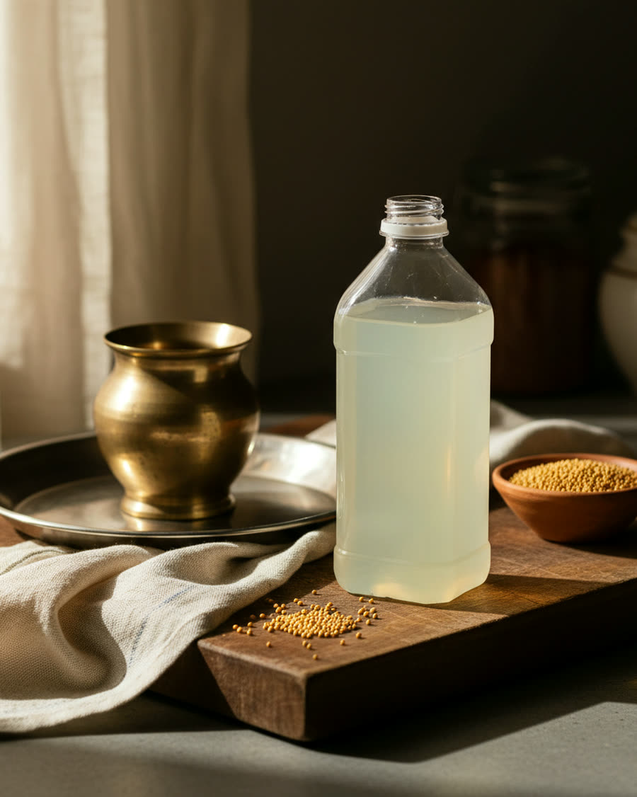Pale, refined commodity mustard oil
