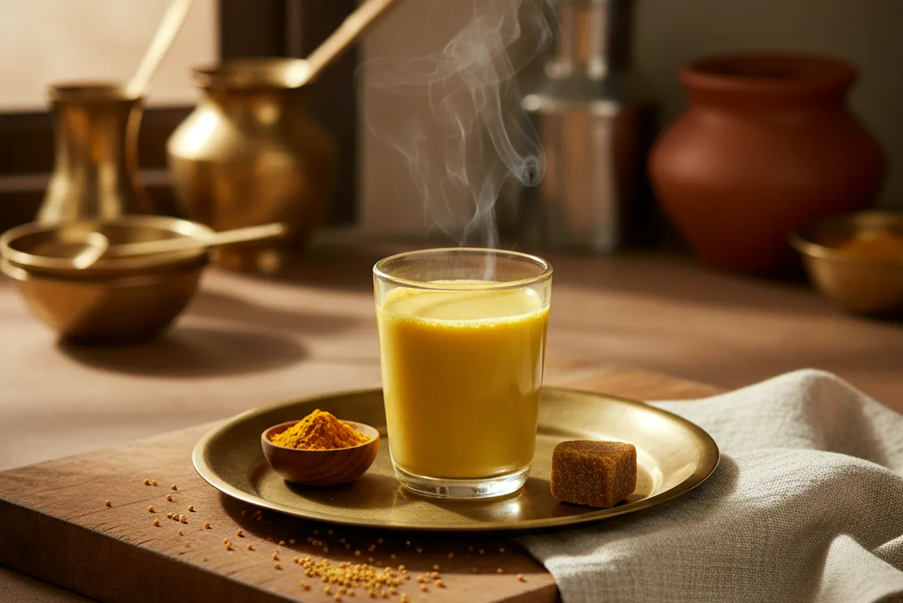 Haldi Doodh with Gur